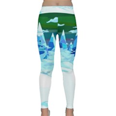 Frost Mountains Illustration Adventure Time Fantasy Art Landscape Classic Yoga Leggings by Sarkoni