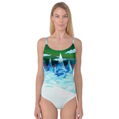 Frost Mountains Illustration Adventure Time Fantasy Art Landscape Camisole Leotard  by Sarkoni