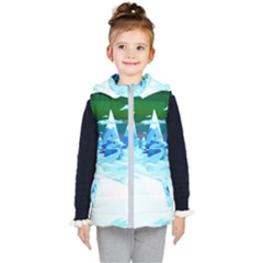 Frost Mountains Illustration Adventure Time Fantasy Art Landscape Kids  Hooded Puffer Vest by Sarkoni