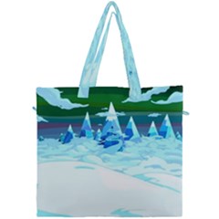 Frost Mountains Illustration Adventure Time Fantasy Art Landscape Canvas Travel Bag by Sarkoni