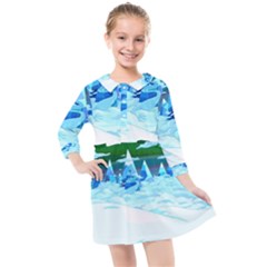 Frost Mountains Illustration Adventure Time Fantasy Art Landscape Kids  Quarter Sleeve Shirt Dress by Sarkoni