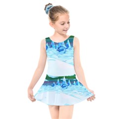 Frost Mountains Illustration Adventure Time Fantasy Art Landscape Kids  Skater Dress Swimsuit by Sarkoni