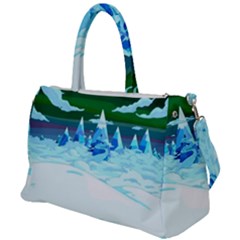 Frost Mountains Illustration Adventure Time Fantasy Art Landscape Duffel Travel Bag by Sarkoni