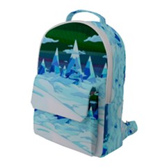 Frost Mountains Illustration Adventure Time Fantasy Art Landscape Flap Pocket Backpack (large) by Sarkoni