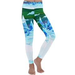 Frost Mountains Illustration Adventure Time Fantasy Art Landscape Kids  Lightweight Velour Classic Yoga Leggings by Sarkoni