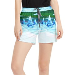 Frost Mountains Illustration Adventure Time Fantasy Art Landscape Women s Runner Shorts by Sarkoni