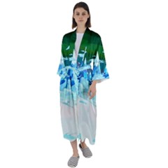 Frost Mountains Illustration Adventure Time Fantasy Art Landscape Maxi Satin Kimono by Sarkoni