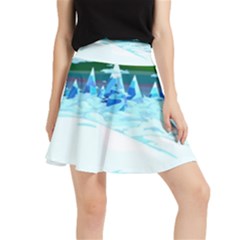 Frost Mountains Illustration Adventure Time Fantasy Art Landscape Waistband Skirt by Sarkoni