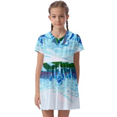 Frost Mountains Illustration Adventure Time Fantasy Art Landscape Kids  Asymmetric Collar Dress by Sarkoni