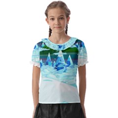 Frost Mountains Illustration Adventure Time Fantasy Art Landscape Kids  Frill Chiffon Blouse by Sarkoni