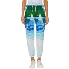 Frost Mountains Illustration Adventure Time Fantasy Art Landscape Women s Cropped Drawstring Pants by Sarkoni