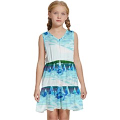 Frost Mountains Illustration Adventure Time Fantasy Art Landscape Kids  Sleeveless Tiered Mini Dress by Sarkoni