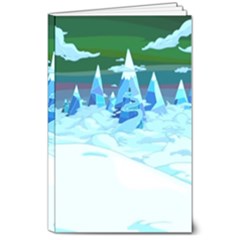 Frost Mountains Illustration Adventure Time Fantasy Art Landscape 8  X 10  Softcover Notebook by Sarkoni