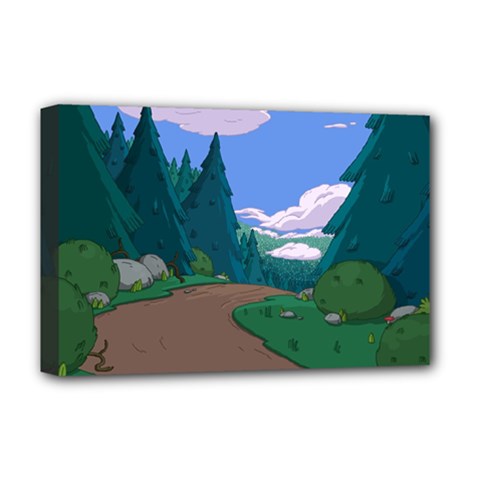 Adventure Time Cartoon Pathway Deluxe Canvas 18  X 12  (stretched) by Sarkoni