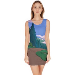 Adventure Time Cartoon Pathway Bodycon Dress by Sarkoni