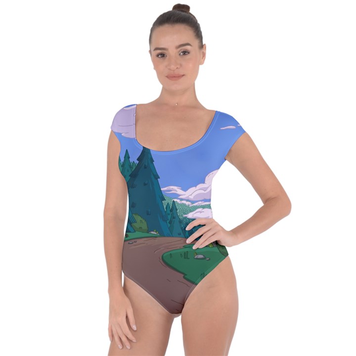 Adventure Time Cartoon Pathway Short Sleeve Leotard 