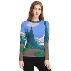 Adventure Time Cartoon Pathway Women s Long Sleeve Rash Guard by Sarkoni