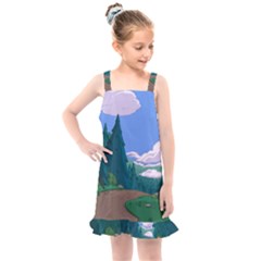 Adventure Time Cartoon Pathway Kids  Overall Dress by Sarkoni