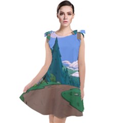 Adventure Time Cartoon Pathway Tie Up Tunic Dress by Sarkoni