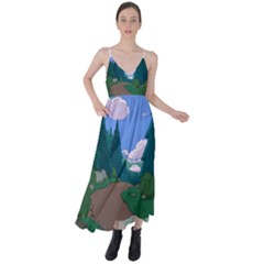 Adventure Time Cartoon Pathway Tie Back Maxi Dress by Sarkoni