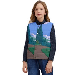 Adventure Time Cartoon Pathway Kid s Button Up Puffer Vest	 by Sarkoni