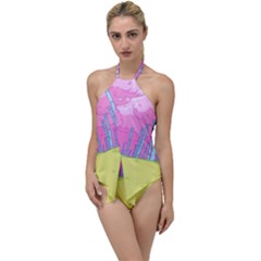 Red Mushroom Animation Adventure Time Cartoon Multi Colored Go With The Flow One Piece Swimsuit by Sarkoni