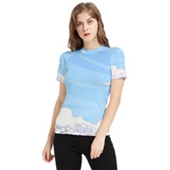 White Petaled Flowers Illustration Adventure Time Cartoon Women s Short Sleeve Rash Guard by Sarkoni