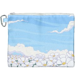 White Petaled Flowers Illustration Adventure Time Cartoon Canvas Cosmetic Bag (xxxl) by Sarkoni