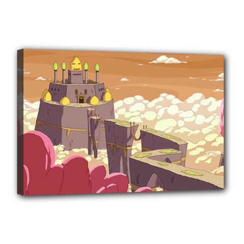 Animated Castle Illustration Adventure Time Cartoon Nature Canvas 18  X 12  (stretched) by Sarkoni