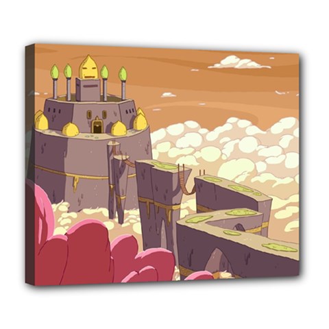 Animated Castle Illustration Adventure Time Cartoon Nature Deluxe Canvas 24  X 20  (stretched) by Sarkoni