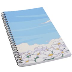 White Petaled Flowers Illustration Adventure Time Cartoon 5 5  X 8 5  Notebook