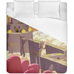 Animated Castle Illustration Adventure Time Cartoon Nature Duvet Cover (california King Size) by Sarkoni