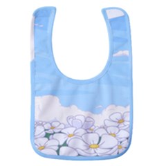 White Petaled Flowers Illustration Adventure Time Cartoon Baby Bib by Sarkoni