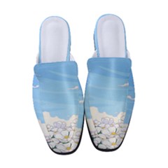 White Petaled Flowers Illustration Adventure Time Cartoon Women s Classic Backless Heels by Sarkoni