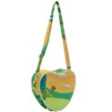 Green Field Illustration Adventure Time Multi Colored Heart Shoulder Bag View2