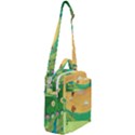 Green Field Illustration Adventure Time Multi Colored Crossbody Day Bag View2