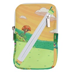 Green Field Illustration Adventure Time Multi Colored Belt Pouch Bag (large) by Sarkoni