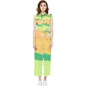 Green Field Illustration Adventure Time Multi Colored Women s Frill Top Chiffon Jumpsuit View1