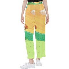 Green Field Illustration Adventure Time Multi Colored Women s Pants  by Sarkoni