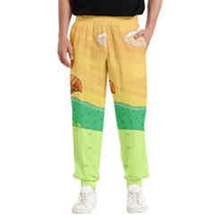 Green Field Illustration Adventure Time Multi Colored Men s Elastic Waist Pants by Sarkoni