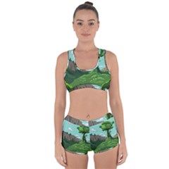 Adventure Time Cartoon Green Color Nature  Sky Racerback Boyleg Bikini Set by Sarkoni