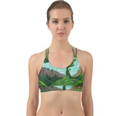 Adventure Time Cartoon Green Color Nature  Sky Back Web Sports Bra by Sarkoni