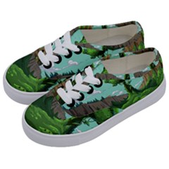 Adventure Time Cartoon Green Color Nature  Sky Kids  Classic Low Top Sneakers by Sarkoni