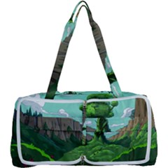 Adventure Time Cartoon Green Color Nature  Sky Multi Function Bag by Sarkoni