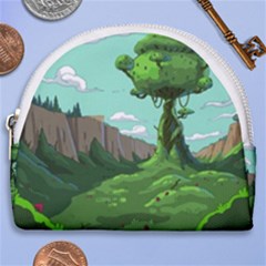 Adventure Time Cartoon Green Color Nature  Sky Horseshoe Style Canvas Pouch by Sarkoni