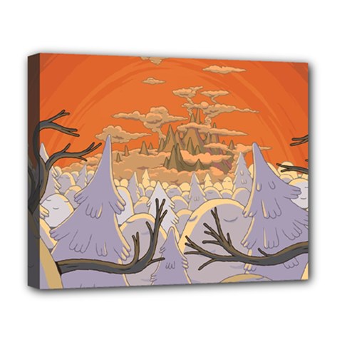 Adventure Time Cartoon Landscape Trees Deluxe Canvas 20  X 16  (stretched) by Sarkoni