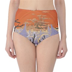 Adventure Time Cartoon Landscape Trees Classic High-waist Bikini Bottoms by Sarkoni