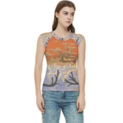 Adventure Time Cartoon Landscape Trees Women s Raglan Cap Sleeve T-shirt by Sarkoni