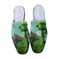 Adventure Time Cartoon Green Color Nature  Sky Women s Classic Backless Heels by Sarkoni