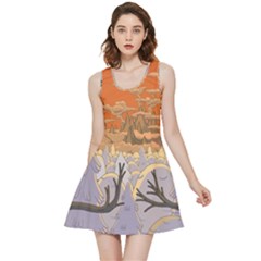 Adventure Time Cartoon Landscape Trees Inside Out Reversible Sleeveless Dress by Sarkoni